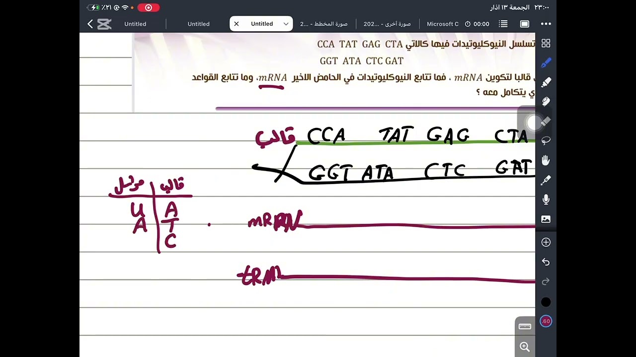 مسا ئل DNA واستخراج المراسل والناقل من الثوابت الوزارية