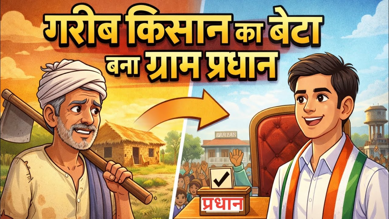 गरीब किसान का बेटा बना ग्राम प्रधान। Garib Kisan ka beta banaa Pradhan l Moral story l Hindi kahani 