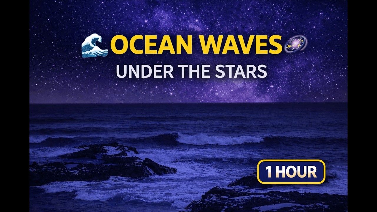 Sleep Now 🌊 Ocean Waves Under the Stars | Deep Calm (1 Hour)