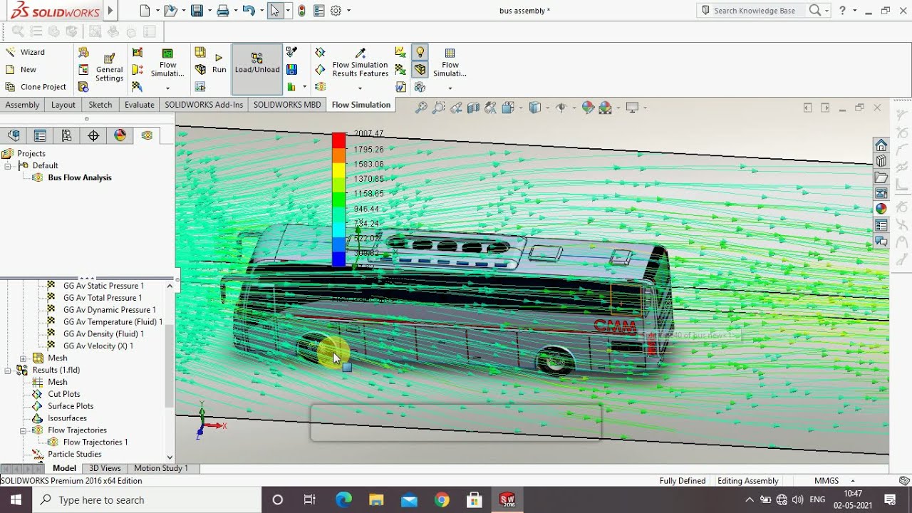 SolidWorks Flow Analysis on Bus
