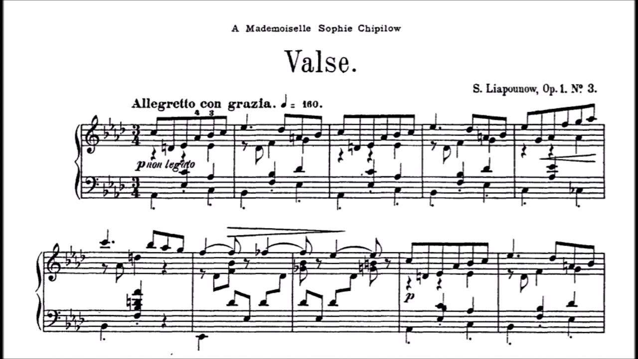 Sergei Lyapunov - 3 Pieces, Op. 1