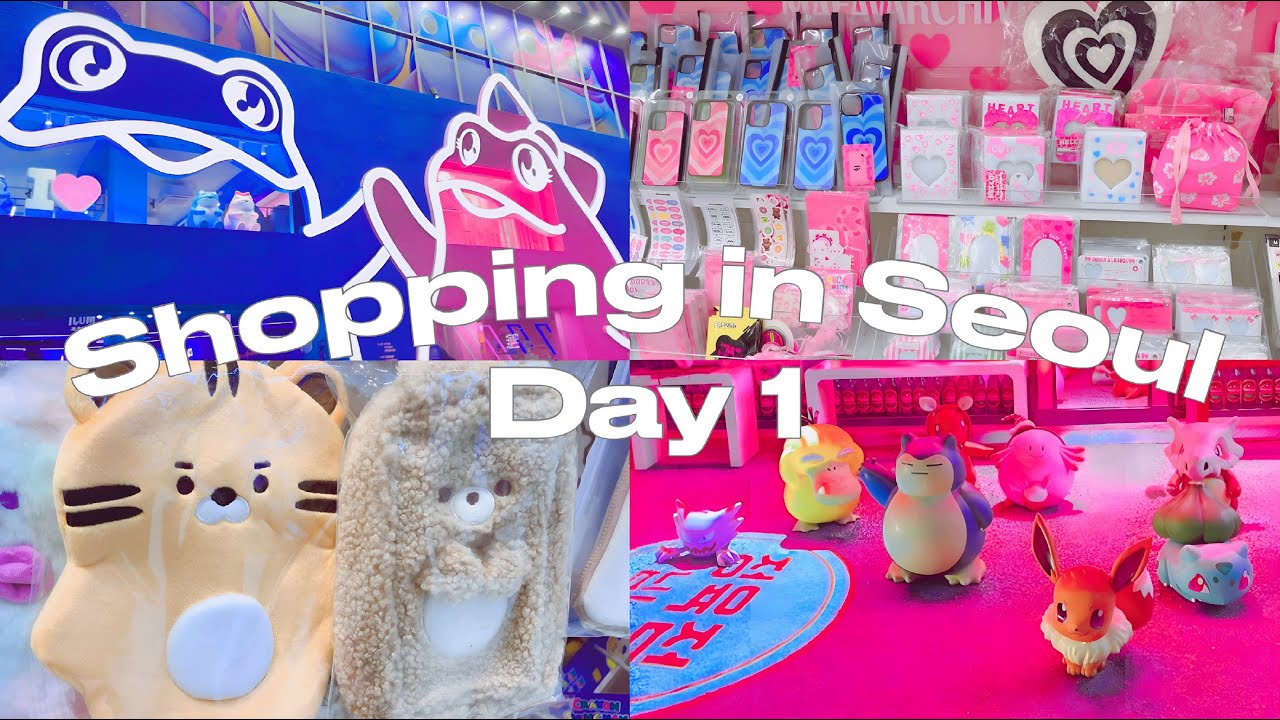 seoul shopping vlog day 1 | hongdae & gangnam pop-up stores, stationary, mall and takeout food