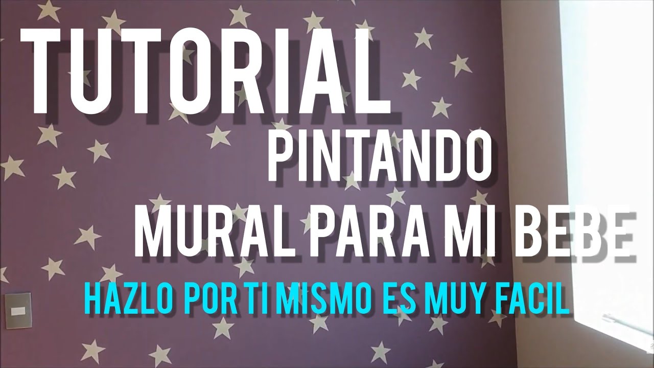 ASI PINTÉ un MURAL de BEBÉ diseño de ESTRELLAS  paso a paso TUTORIAL