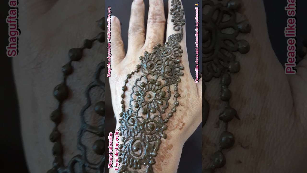 Beautiful Back Hand Arabic One Finger Mehndi Design Mini #mehndi #youtubeshorts #shorts #trending