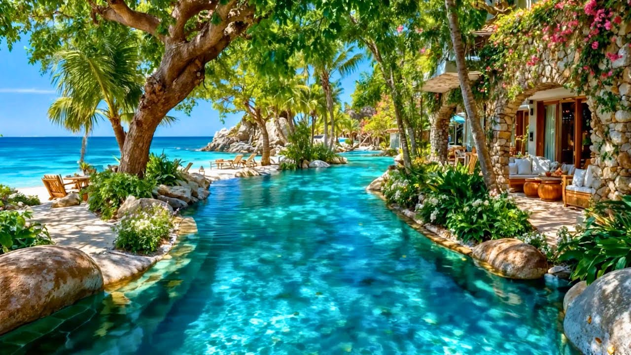 February Tropical Bossa Nova Oasis 🌴 Smooth Beach Jazz & Calm Sunny Day Vibes