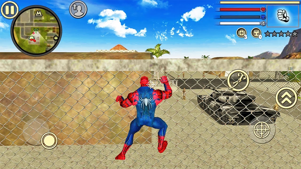 Spider Rope Hero Vice Town #3 Fun at Military Base - Android Gameplay