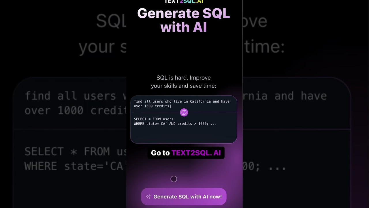 AI TOOL FOR SQL 🔥🔥 #sql #dataanalytics #ai