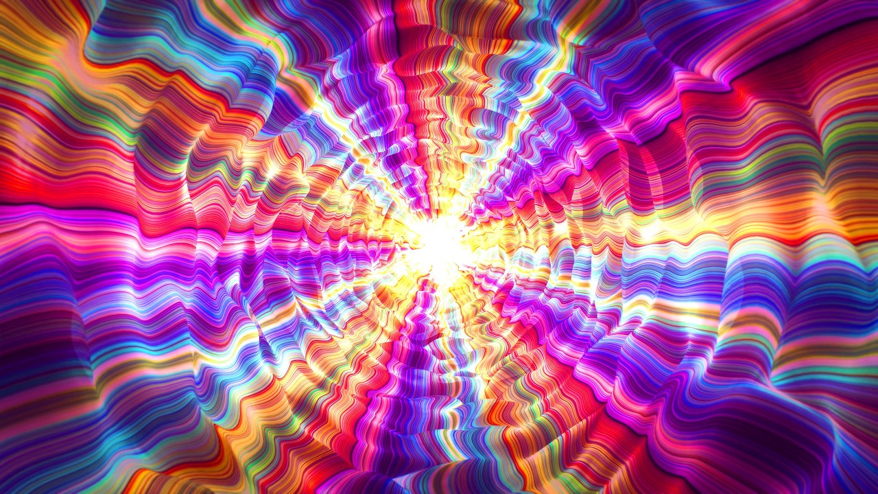 4K Screensaver | Abstract Wavy Tunnel – Psychedelic VJ Loop (No Sound)