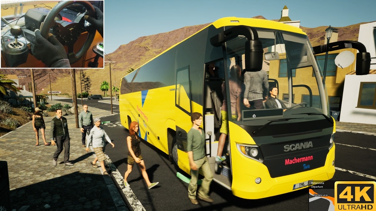 Scania Bus Touring Trip - Heavy Hairpins -Tourist Bus Simulator - Steering Wheel Gameplay