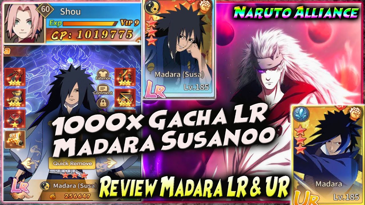 1000x GACHA LR MADARA SUSANOO "NINJA TAIJUTSU OP" & REVIEW MADARA UR LR 🔥 NARUTO ALLIANCE (X7GAME)