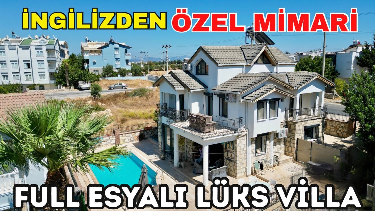 İngilizden Satılık Taş Villa Özel Yapım Deniz Manzaralı Didim Merkezde E-124