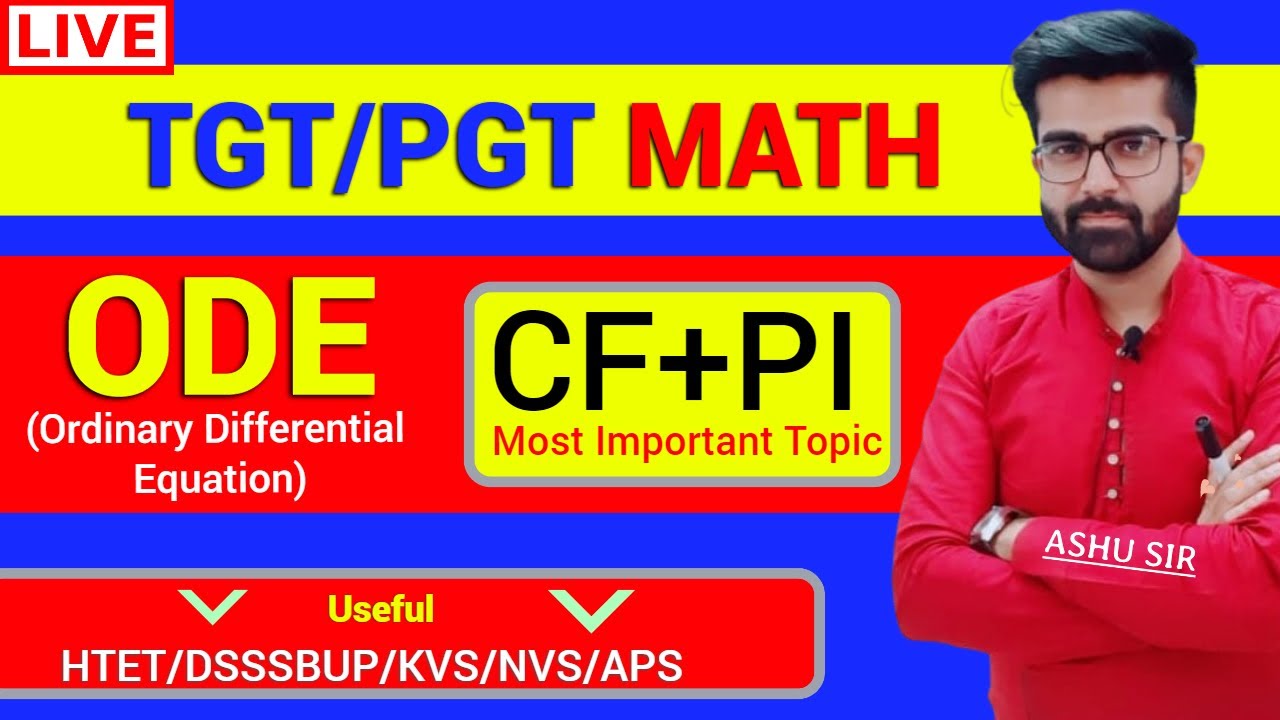 ODE CF PI TGT/PGT MATH Most important Topic || DSSSB/KVS/HTET/NVS/APS/UP #MISSIONDSSSB