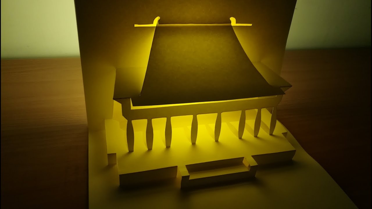 3d temple card｜Origami Architecture｜Temple Pop up card｜paper art｜kirigami art｜3d唐招提寺卡片