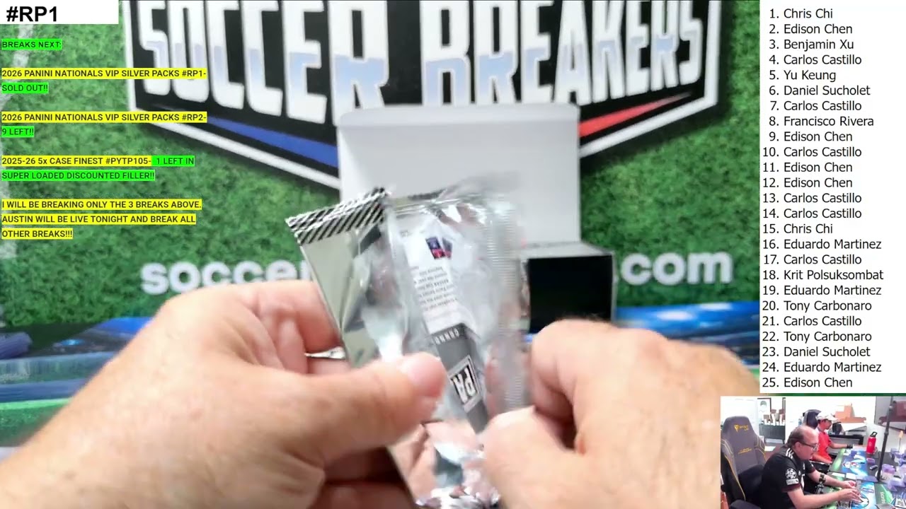 2026 PANINI NATIONAL CONVENTION SILVER VIP PACK BOX BREAK, 125 PACKS, 5 PER SPOT, 25 SPOT BREAK #RP1