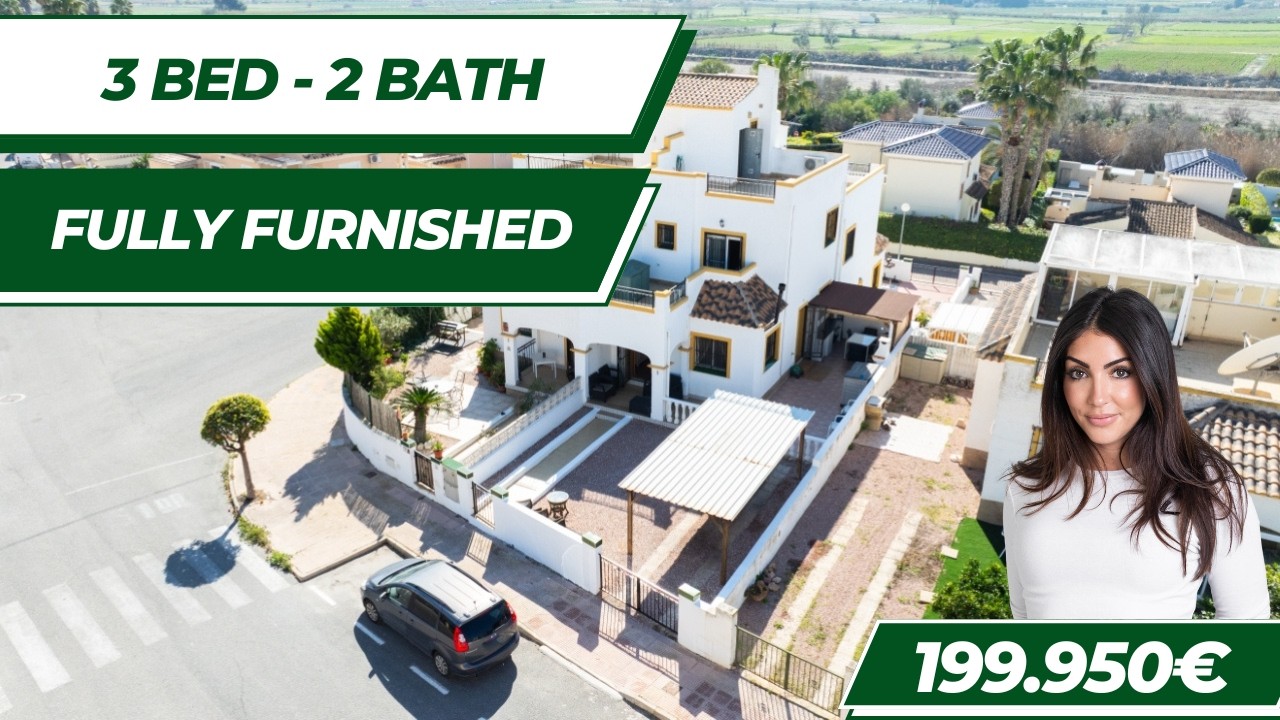 🌴La Marina Spain Property with Pool 🏡 | 3 Bed Costa Blanca Quad for Sale | Ref. 6123