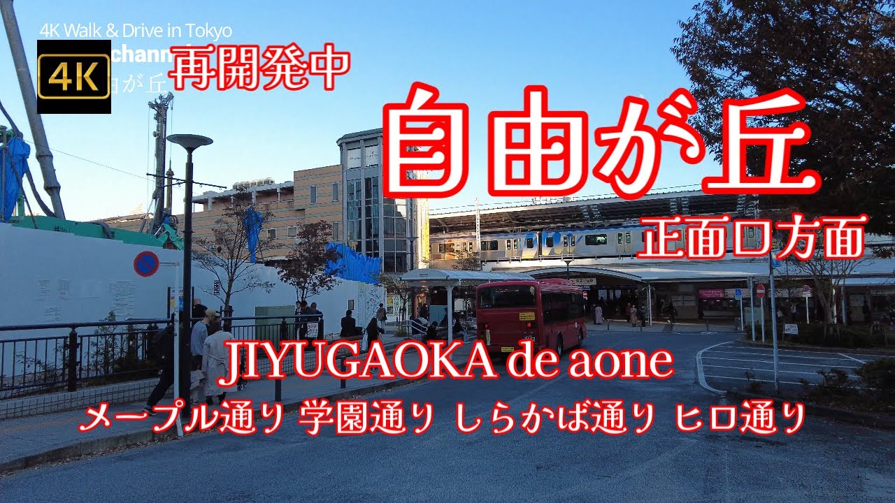 4K【自由が丘駅周辺②～正面口方面～駅前ビル大工事中】【JIYUGAOKA de aone】【成城石井】【メープル通り 学園通り しらかば通り ヒロ通り】【おしゃれな街～自由が丘エリア】