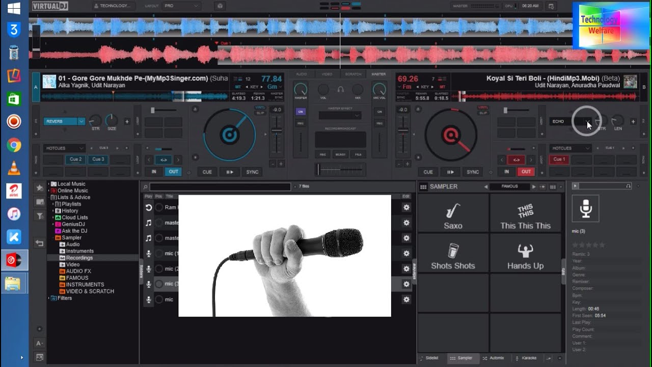 Добавление микрофона в Virtual DJ — трюк с микрофонными эффектами [Mashup,Remix,Dj] 2021