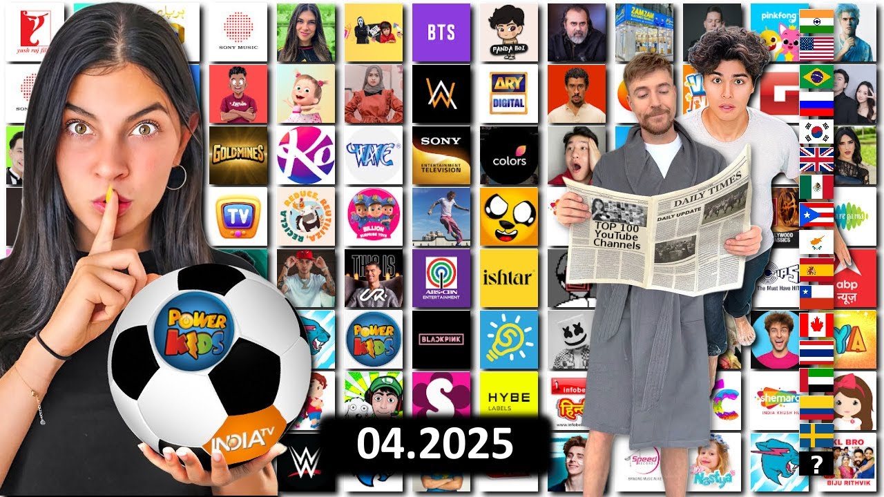 OS MAIORES CANAIS DO YouTube no MUNDO (Edição Abril 2025)