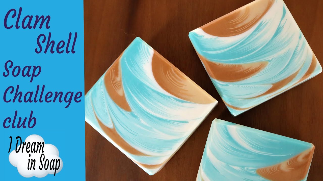 SOAP CHALLENGE CLUB Clamshell soap technique ~ cold process soap making tutorial Clam shell soap