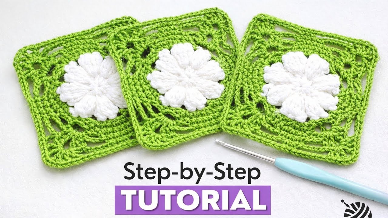 HOW TO CROCHET GRANNY SQUARE Easy STEP-BY-STEP