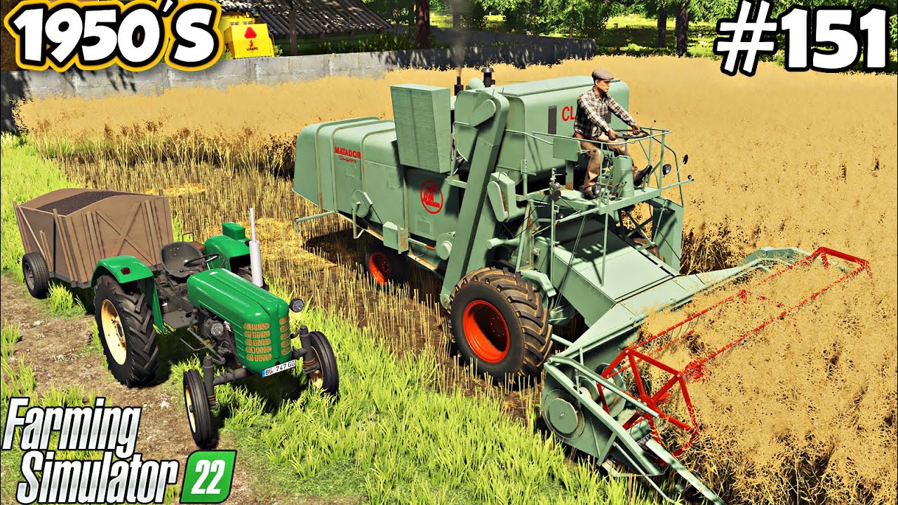 1950'S. "CLAAS MATADOR" in action. Harvest at the neighbor's. Farming simulator 22. FS 22. Ep. 151