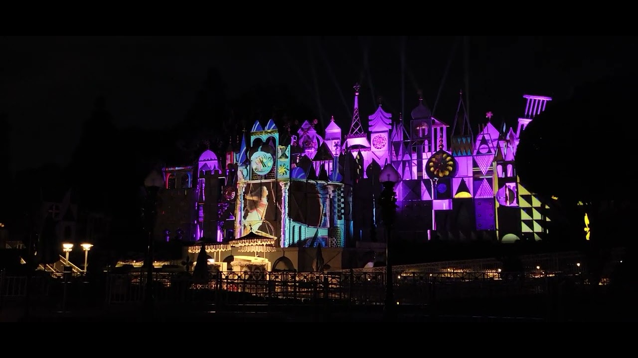 Wondrous Journeys With Projections From The It's A Small World Viewing Area At Disneyland Park. 