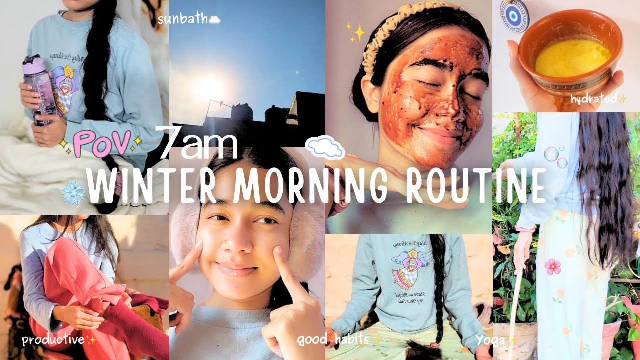7AM WINTER MORNING ROUTINE ❄️🌤️ realistic, healthy habits, productive + yoga 🧘&zwj;♀️👒🌸 #morningroutine 