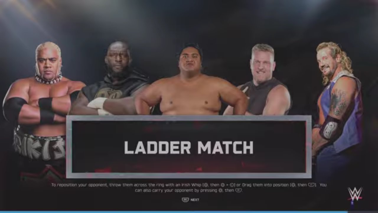 WWE 2K25 Yokozuna VS DDP '98, Pat, Omos, Rikishi Req. 5-Way Ladder Match