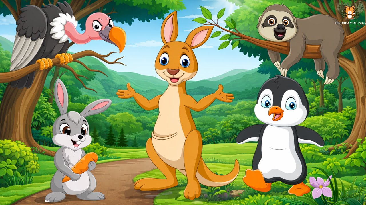 Lovely Animal Sounds: Vulture, Rabbit, Kangaroo, Sloth, Penguin - Animals Moment