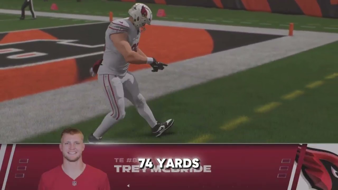 Madden 26 Record Rush Cardinals vs Bengals Q4 week 17 Rookie
