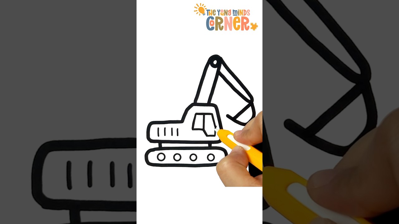 How to Draw an Excavator for Kids #drawingforkids #shorts #excavator