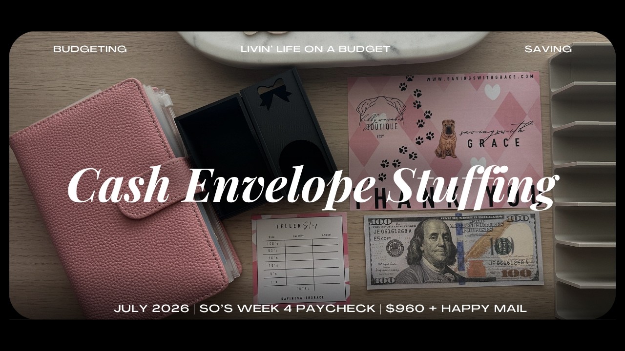 SO's Week 4 Paycheck for July 2026 | Cash Stuffing | $960 + Happy Mail