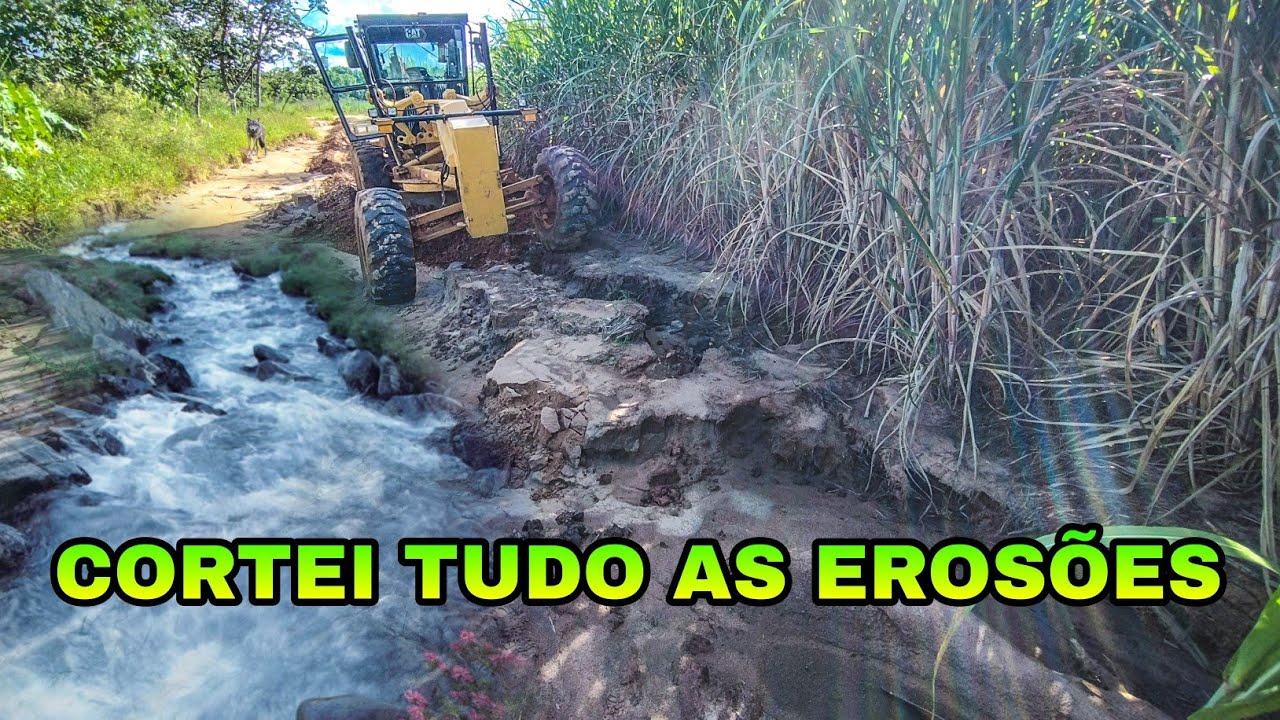 NIVELANDO EROSÕES CHUVA FOI FORTE patrol 140k motoniveladora