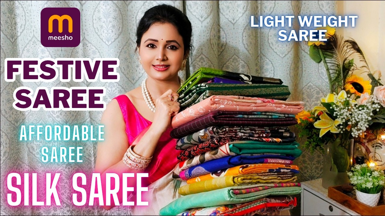 Festive wear silk saree //Meesho saree haul //Meesho Haul
