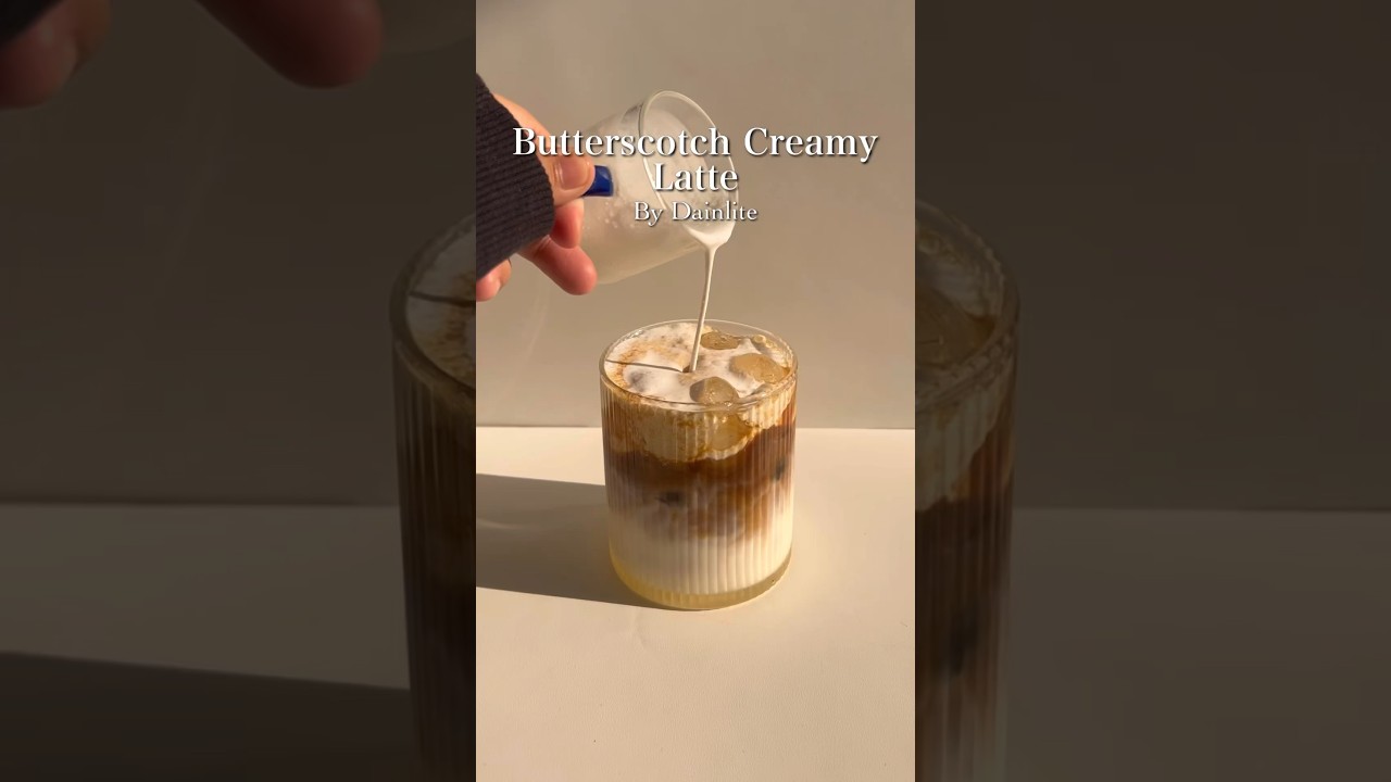 Making Easy Butterscotch Creamy Latte at Home!🤎🤎 #coffee #shorts