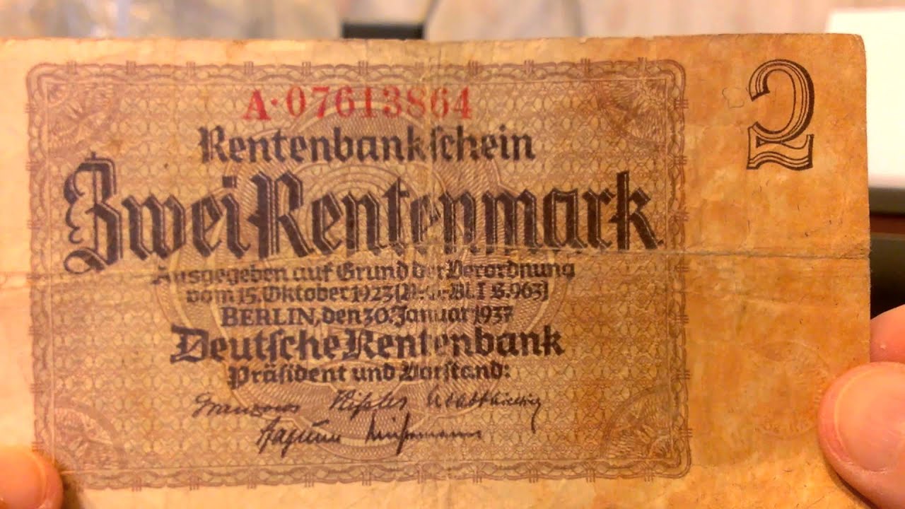 1937 Rentenmark Note