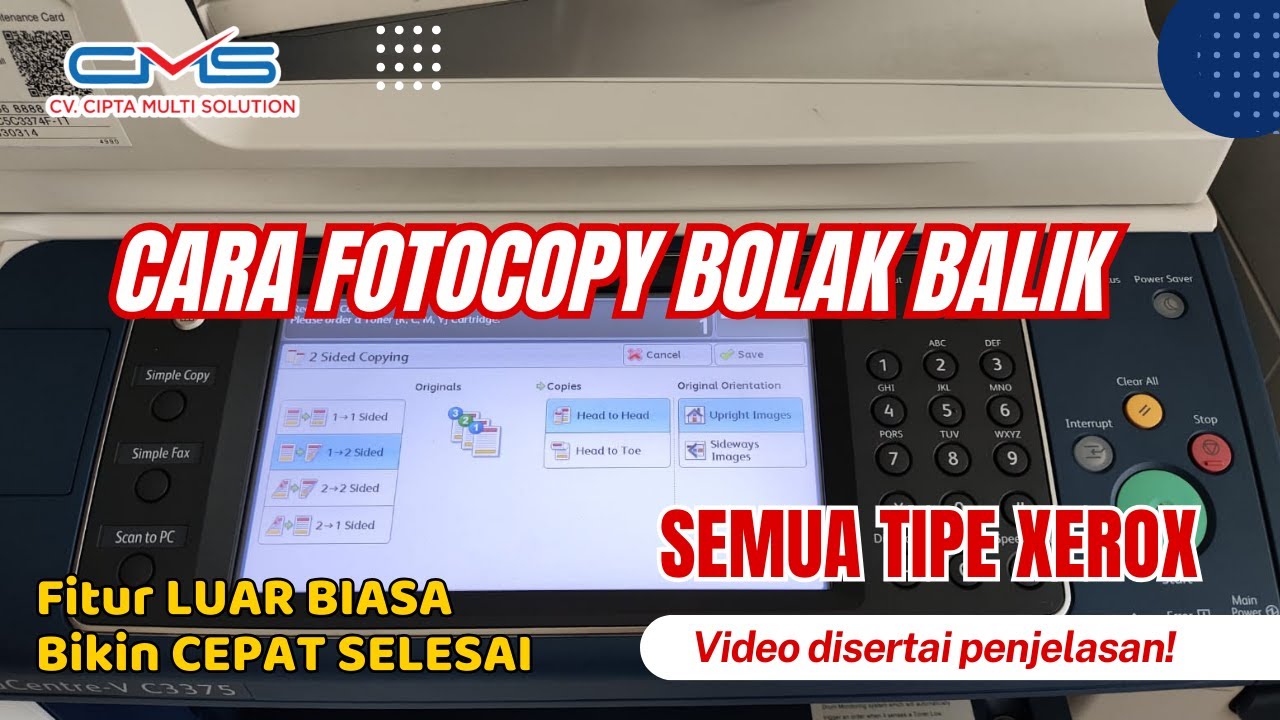 Ternyata BEGINI CARA FOTOCOPY Bolak Balik yang CEPAT!! Penjelasan fitur Duplex Xerox