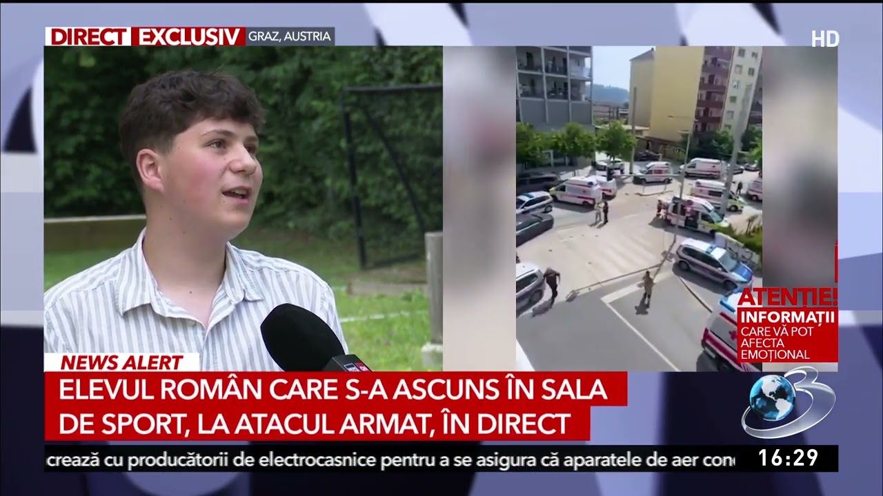 Mărturia elevului român care s-a ascuns în timpul atacului armat din Austria