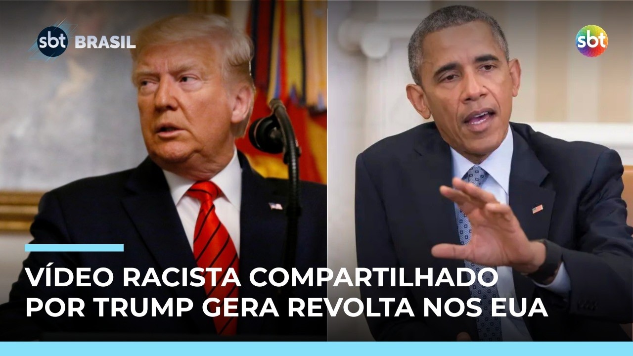 Trump publica vídeo racista de Barack e Michelle Obama como macacos | #SBTBrasil