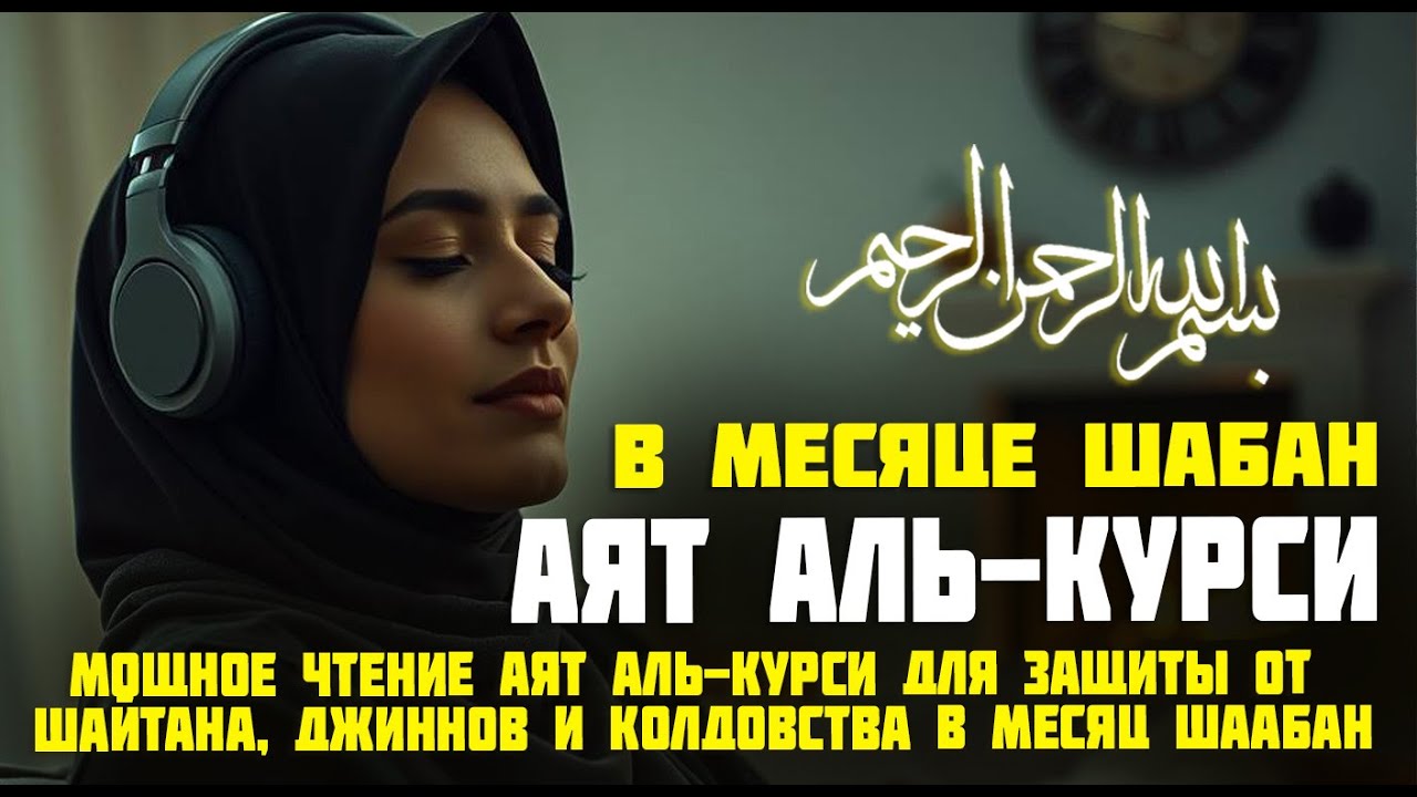 Мощное чтение Аят Аль-Курси для защиты от шайтана, джиннов и колдовства в месяц Шаабан