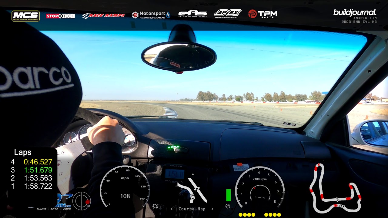 BMW E46 M3 @ Buttonwillow CW13 - 1:51.306