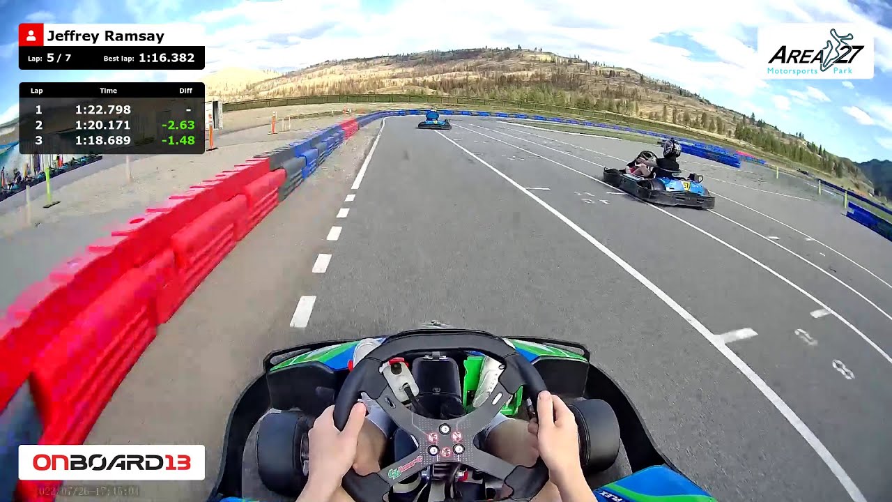 OnBoard13 - Best lap on KARTPLEX at Area 27 in Oliver, Canada
