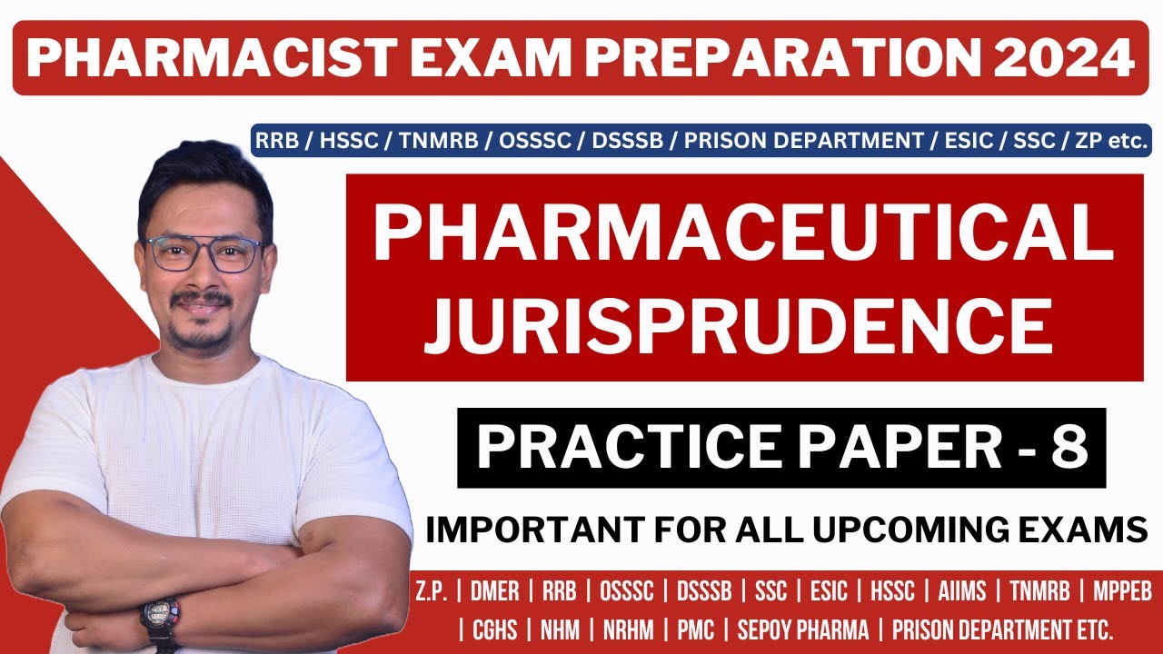 PHARMACEUTICAL JURISPRUDENCE / RRB PHARMACIST EXAM QUESTIONS / PHARMACIST EXAM PREPARATION