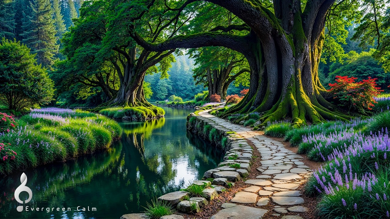Forest Calm Piano 🍃Relax The Mind And Reduce Anxiety, Relaxing Piano With Waterfall Flow #58