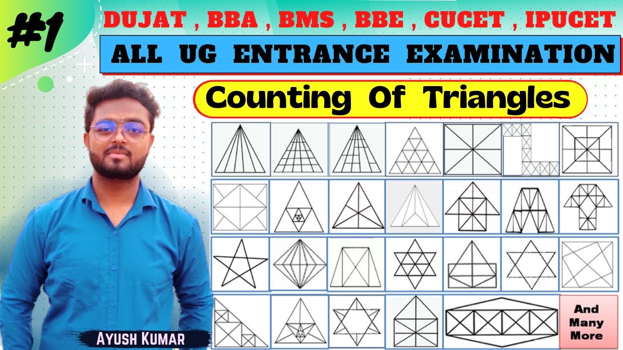 Counting Of Triangles | CUCET DUJAT  IPUCET counting of figures logical reasoning UG entrance exam 1