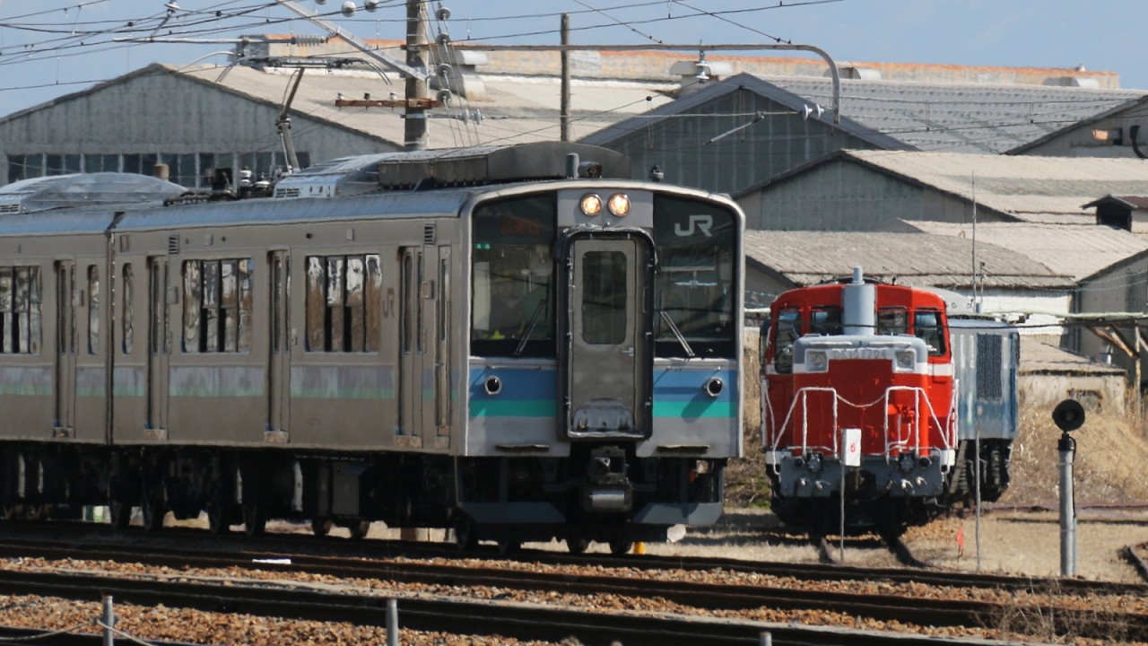 E127系モトA4編成構内試運転　長野総合車両センター
