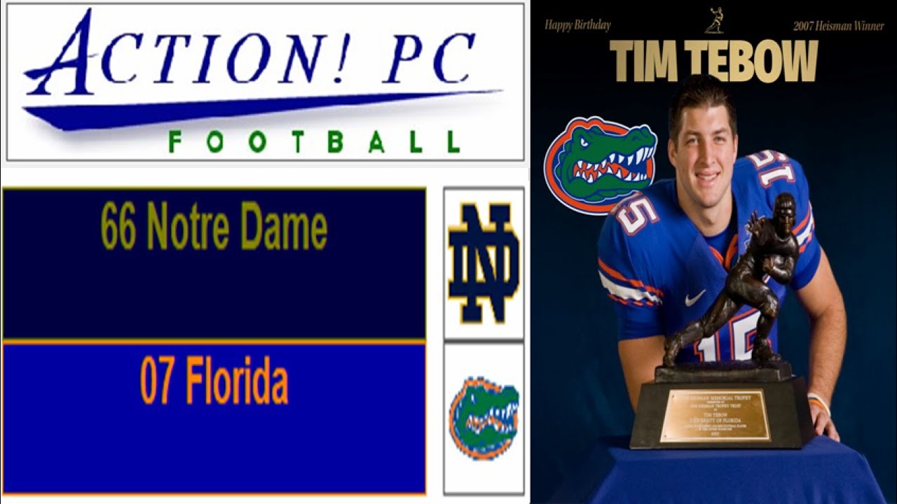 Action PC Football 2025 - 2007 Florida Gators vs 1966  Fighting Irish of Notre Dame