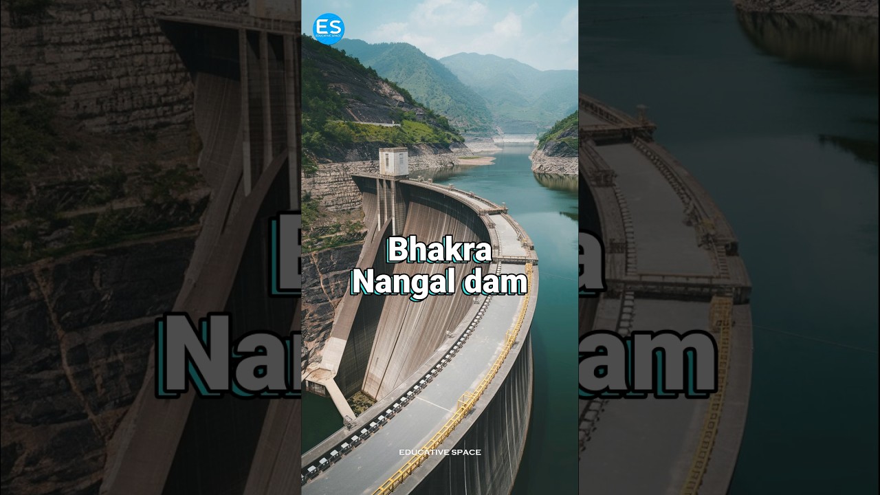 Bhakra Nangal Dam 🏗️ #himachal #himalayas #news #exam #satluj #river