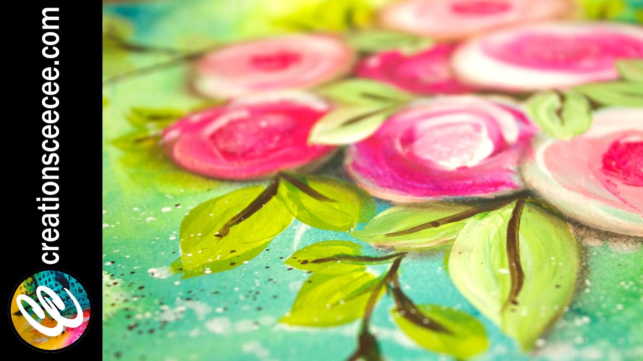 finger painted flowers