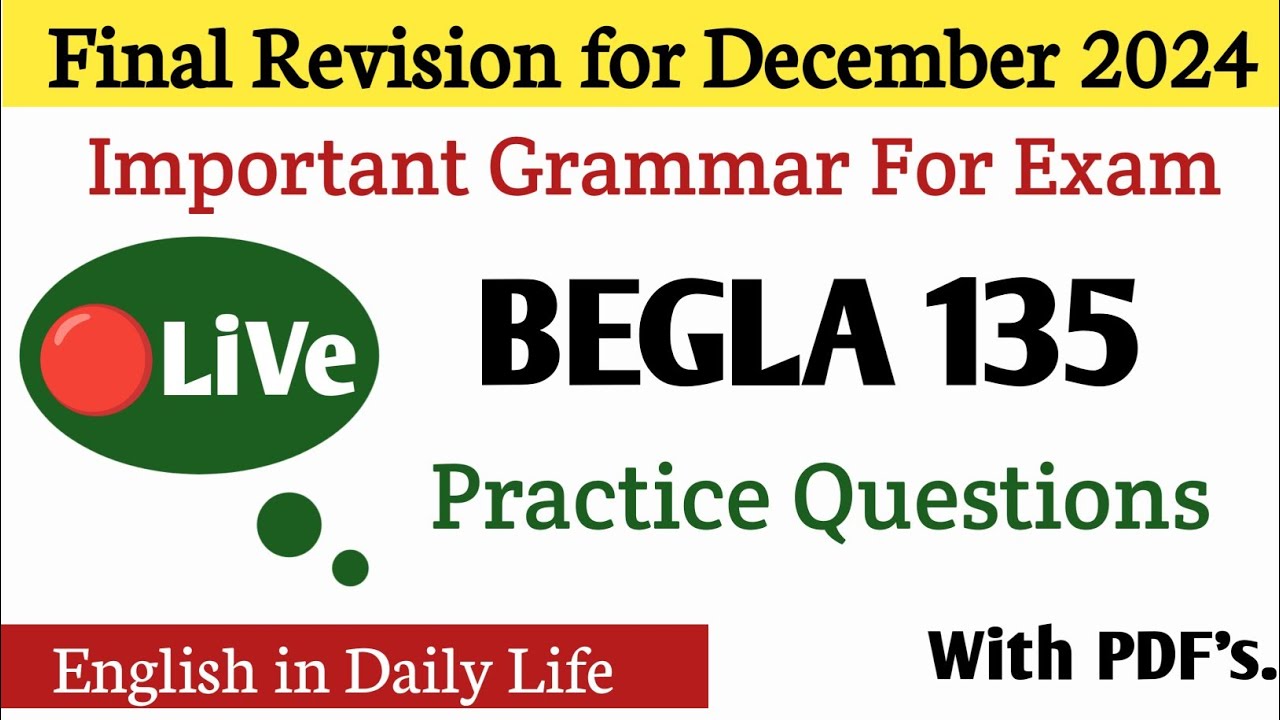 BEGLA 135 Important Questions with Answers Final Revision | IGNOU BEGLA 135 Important Questions 2024